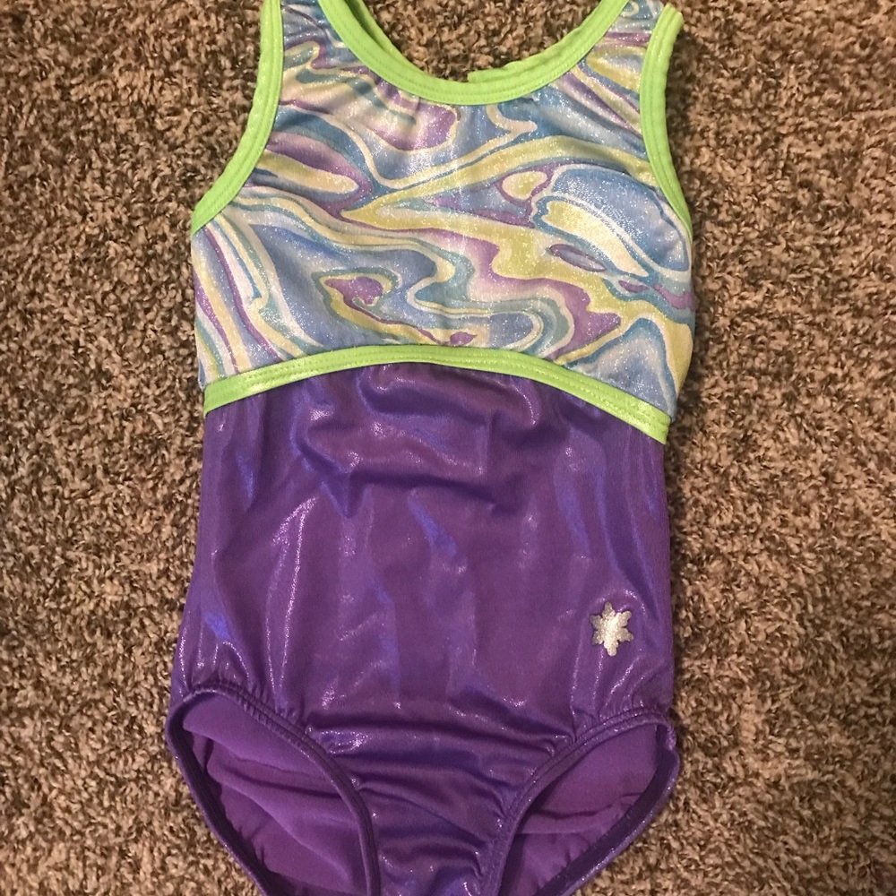 Girls snowflake gymnastics leotard